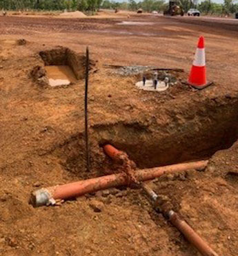 here is where we went under a road for a street light upgrade in palmerston