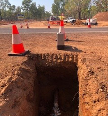 this is us going under the stuart highway with our boring rig