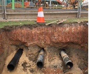 using directional drilling to lay irrigation